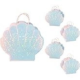 Cheerland Mermaid Party Favor Bag Seashell Gift Bags for Mermaid Birthday Decorations and Under the Sea Theme Party Summer Ocean Beach Picnic Party Goodie Gift Treat Supplies 4 Pcs