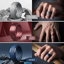 Egnaro Men's Silicone Rings 10mm Wide 2.5mm