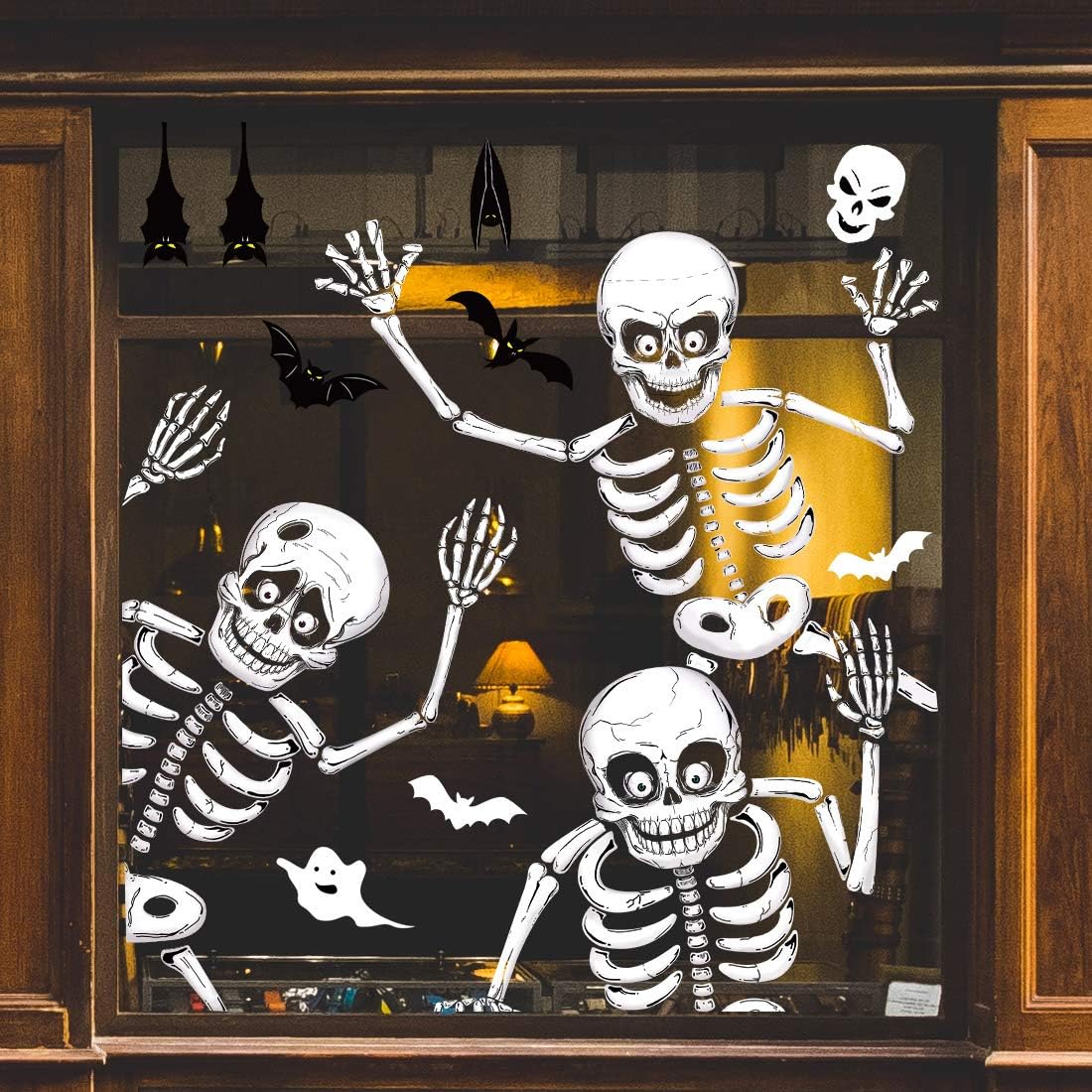 Window Treatments - 70 PCS Halloween Window Clings Decals for Window Glass Decorations, Halloween Window Stickers Skeleton Window Clings Halloween Windows Decorations for Party Decorations