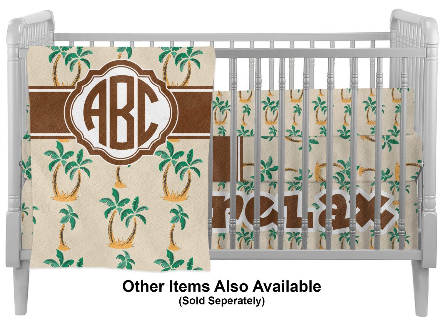 palm tree crib bedding