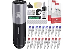 Dragonhawk Beginner Tattoo Kit, Wireless Complete Pro Tattoo Gun Pen Machine Kit, Cartridges Tattoo Machine Needles
