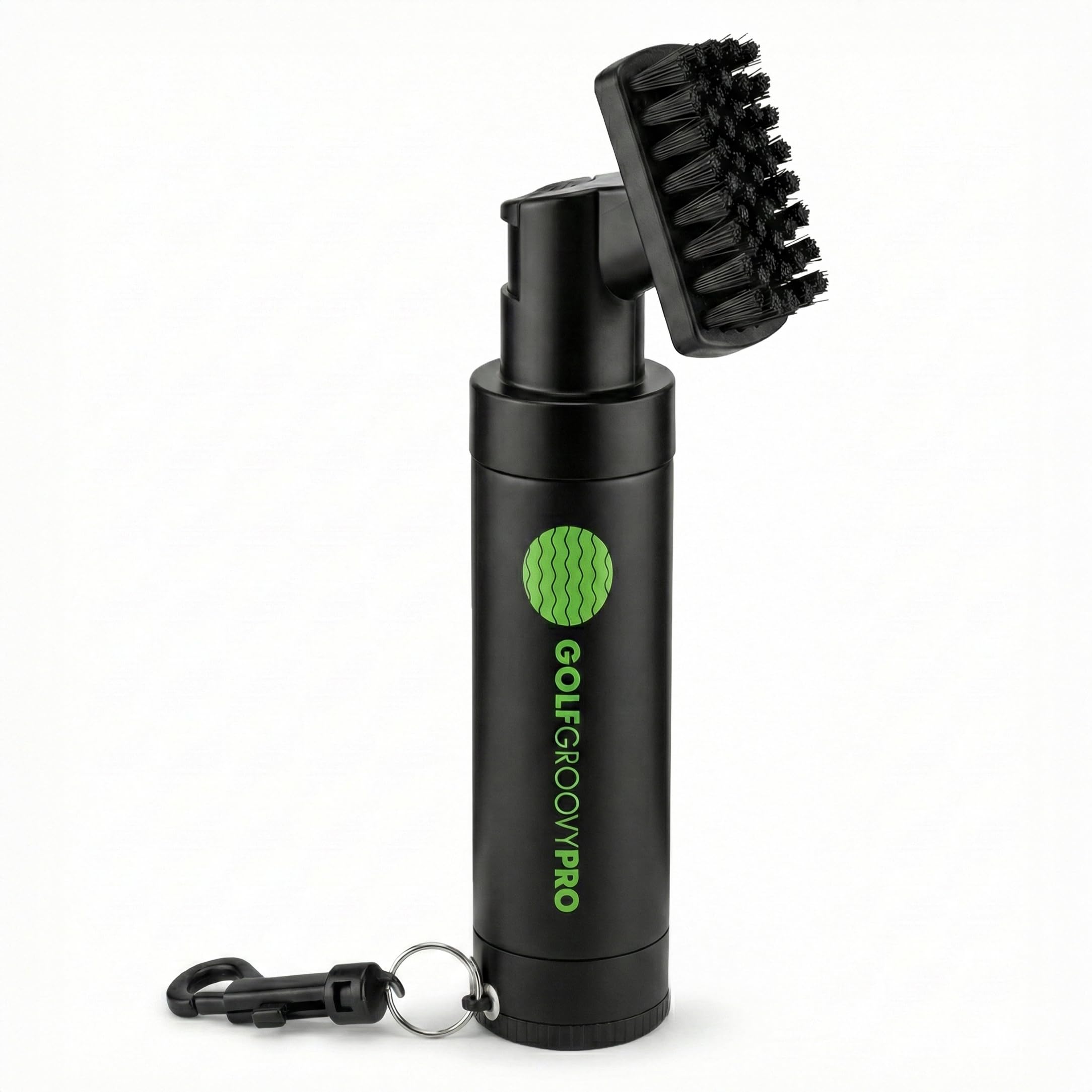 GOLF GROOVY PRO, Updated Strong Durable Premium, Golf Club Cleaner, Groove Cleaning Brush, Water Spraying, Portable Cleaner Tool, Golf Gift, Bag Accessory, Clean Club, Black