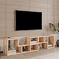Recaceik Cube Bookshelf 2 Shelf Bookcase L-Shaped TV Console Stand Modern Entertainment Center with Open Storage Shelves for CDs/Movies/Books for Living Room, Bedroom, Home Office