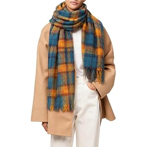 Colorful Winter Scarf for Women - Warm Chunky Blanket Rainbow Shawl Scarf