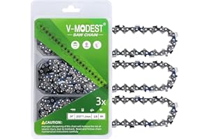 V-MODEST 3 Pack 24 inch Pro Chainsaw Chain 84 Drive Links 3/8" Pitch .050" Gauge Full Chisel Superior Lubrication for Husqvarna 460 Rancher 372XP 268 350 465, Echo CS 590, Stihl 25" MS 361 462 311 309