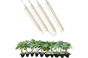 RWNTAO T5 LED Grow Lights for Indoor Plants, 24W (4×6W) 3000K Full Spectrum Plant Light, Linkable Growing Light Strip, Growth