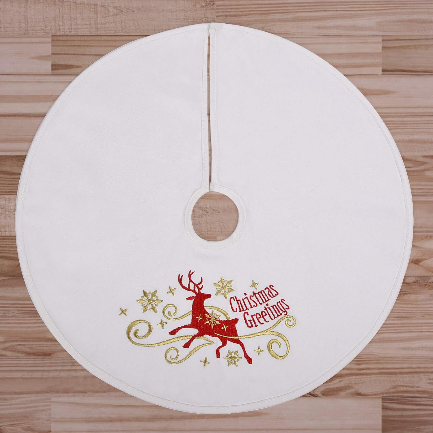 yuboo Mini Tree Skirt, 15 Inches Small Christmas Tree Skirt Embroidered Elk for Xmas Decorations: Home & Kitchen