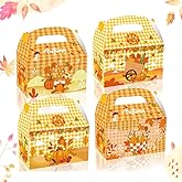 12 Pack Thanksgiving Treat Boxes, Orange Pumpkin Fall Gift Boxes Autumn Gnomes Maple leaf Foldable Boxes Thanksgiving Party Favor Boxes Autumn Harvest Candy Gift Wrap Boxes for Fall Party Supplie