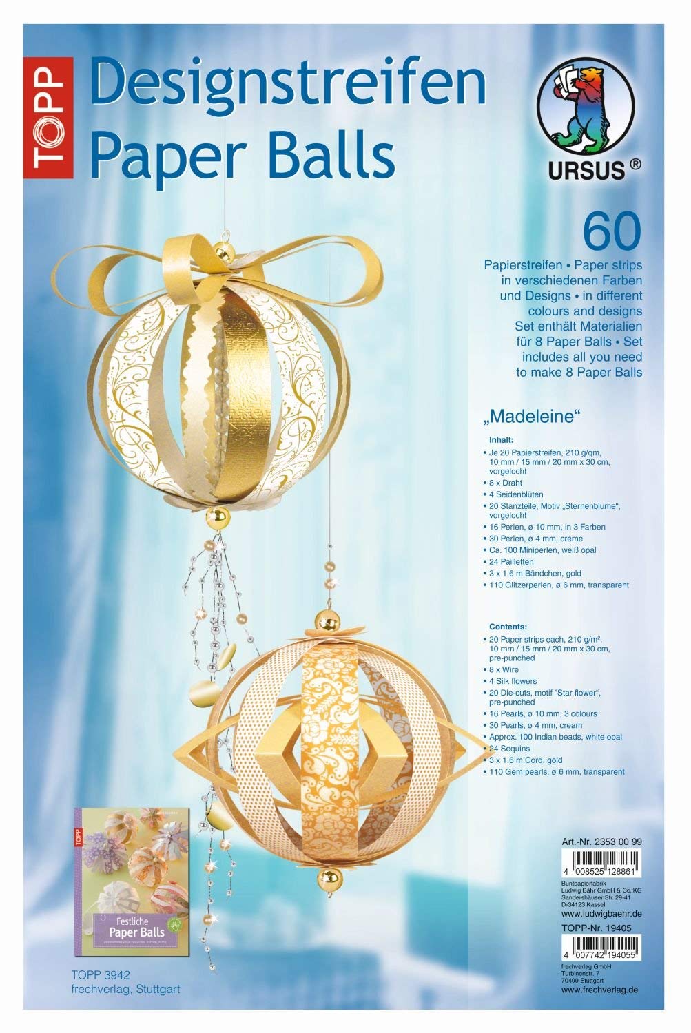 Paper Balls, Strips, Assortment Madeleine1