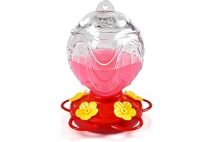 JALAMWANG Glass Hummingbird Feeders for Outdoors Hanging 15 oz Sealed and Leak- Proof Easy to Clean and Fill Containing Ant Moat, for Attract Hummingbird (Pack of 1, Clear)