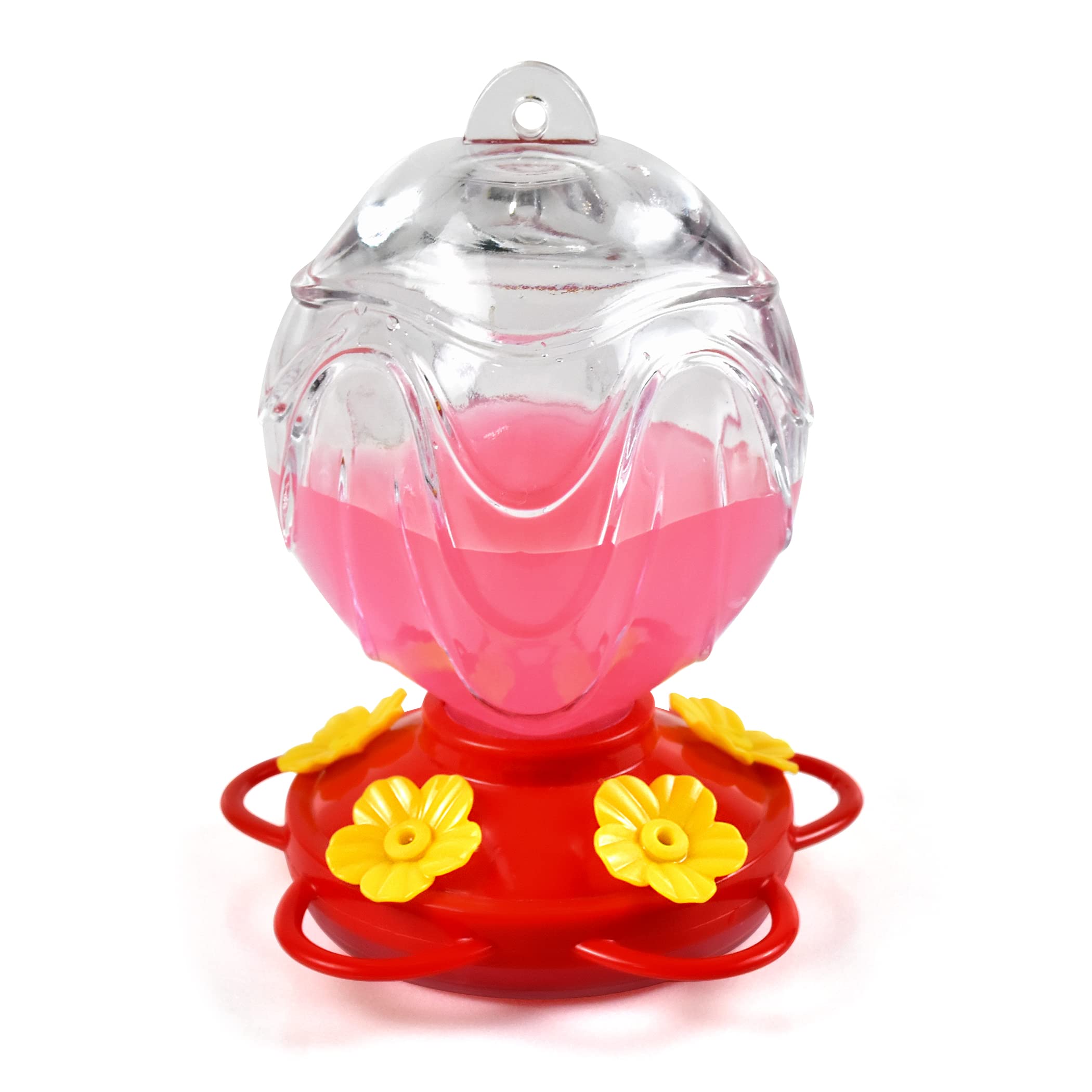 Photo 1 of JALAMWANG Glass Hummingbird Feeders for Outdoors Hanging 15 oz Sealed and Leak- Proof Easy to Clean and Fill Containing Ant Moat, for Attract Hummingbird (Pack of 1, Clear)