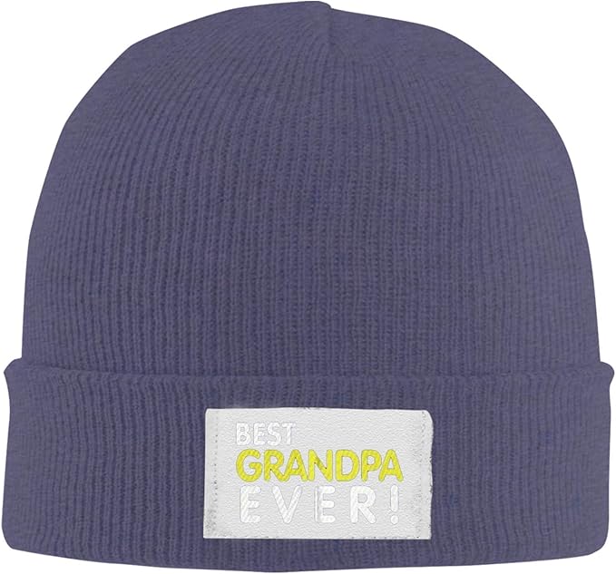 Best Grandpa Ever Warm Knitted Beanie Unisex Ski Skull Cap Striped