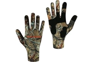 BASSDASH Men’s Camo Hunting Gloves UPF 50+ Lightweight Touchscreen Gloves for Warm Weather Fishing Hiking Outdoor Activities