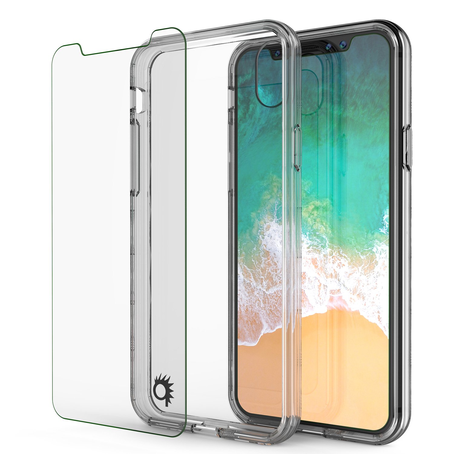 iPhone X Case, PUNKcase [Lucid 2.0 Series] [Slim Fit] [Clear Back] Armor Cover W/Integrated Anti-Shock System & Tempered Glass PUNKSHIELD Screen Protector for Apple iPhone 10 [Clear]