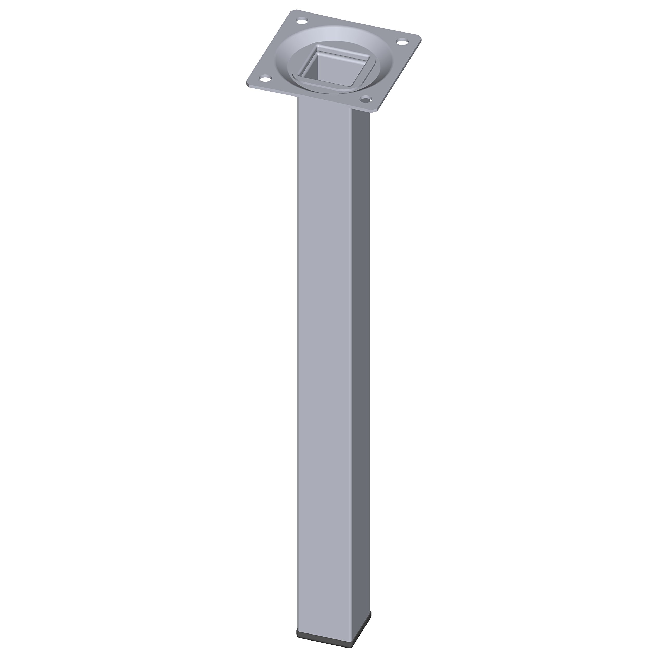 Element System 18133-00357 300 mm Length 25 x 25 mm Diameter Square Steel Pipe Furniture Legs includes Screw-Mounting Plate - Chrome (4-Piece)