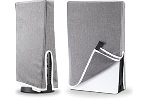 T Tersely Dust Cover for PS5 Console Anti-Scratch Dust Sleeve Guard Cover Skin Ultra Soft Protective Case With Cable Port For SONY PlayStation 5 Digital Edition & Regular Edition (Grey)