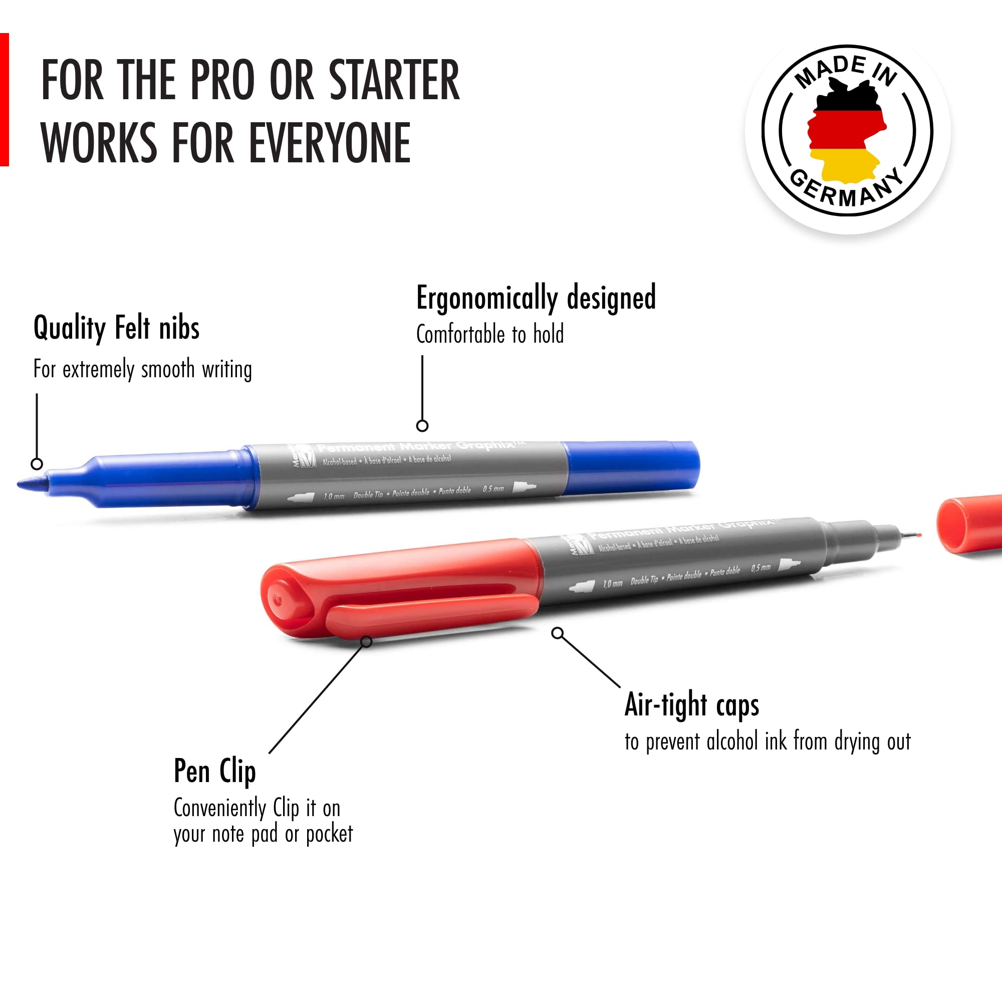 Permanent Markers - 24 Fine & Ultra Fine Point Permanent Markers for Artists and Everyday Use - Dual Tip