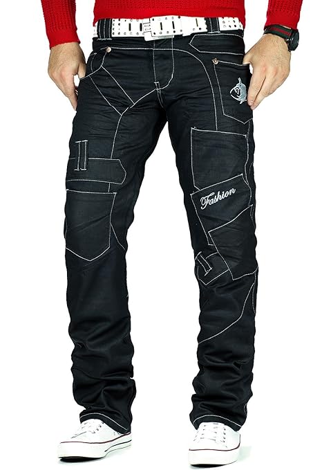 Kosmo Lupo Herren Jeans schwarz