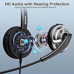 EMAIKER Professional USB Headset with Noise