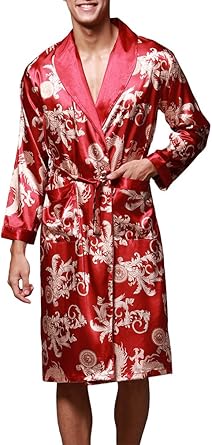 red silk dressing gown mens