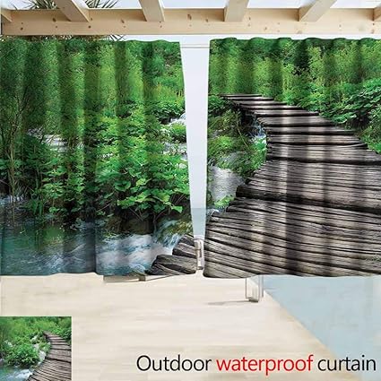Amazon Com Andytours Indoor Outdoor Curtains Forest Path And