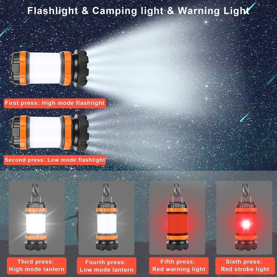 AlpsWolf Rechargeable Camping Lantern Flashlight, 800 Lumens, 6 Lighting Modes, 4000mAh PowerCore, IPX4 Waterproof, Portable for Emergency, Perfect for Searching, Camping, Hiking, Outdoor Activities: Sports & Outdoors