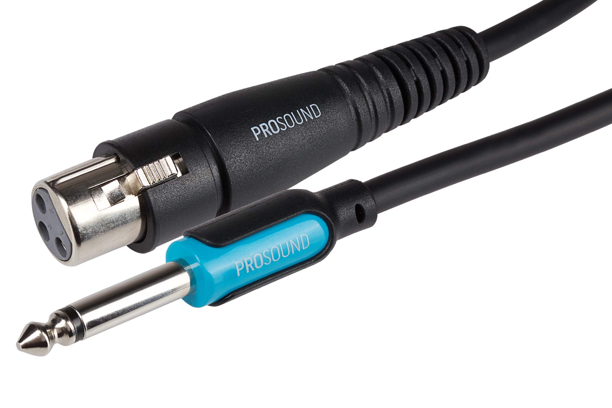 PROSOUND XLR Female Connector to 1/4" 6.35mm 2 Pole Jack Plug Cable, 3m