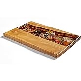 Handmade Olive Wood Charcuterie Boards with Flowers Preserved, Olive Wood Cutting Board, Housewarming Gifts New Home, Wedding Gifts, Birthday Gifts for Woman