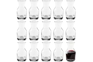 Auckyeer 15pcs Mini Wine Decanter Glasses Small Glass Carafe Set For Mimosa Bar Supplies Party (8.5oz)