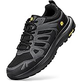 FitVille Men's Wide Hiking Shoes Water Repellent Trekking Trails Outdoor Sneakers Cushioned Lightweight Walking Running Shoes with Arch Support