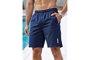 Men's Casual Shorts Elastic Waist with Pockets for Gym Running Sports