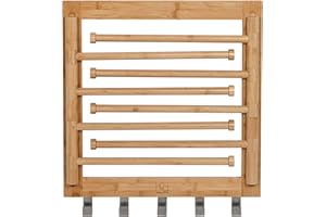 Honey-Can-Do Bamboo Swivel Wall Mount Drying Rack- Versatile Clothes Drying Rack and Durable Laundry Rack, Wall Drying Rack for Indoor/Outdoor Use, 80 lbs Capacity, Natural