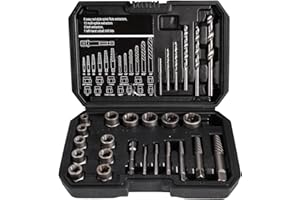 VALKYNOS 26 Pcs Screw Extractor Bolt Extractor Set and Left-Hand Drill Bit Set, with Hex Adapter, Easy Out Stripped Screw Remover Socket Set Tool for Stripped, Damaged, Rusted Bolts, Nuts&Screws