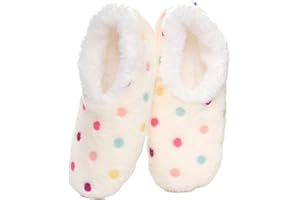 Snoozies Slippers for Women | Lotsa Dots Colorful Cozy Sherpa Slipper Socks | Womens House Slippers | Cozy Slippers for Women | Colorful Womens Fuzzy Slippers