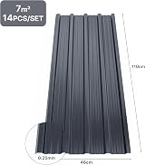 Mondeer 14Pcs Roofing Sheets 7m² 110x46cm Galvanised Steel Trapezoidal view 3