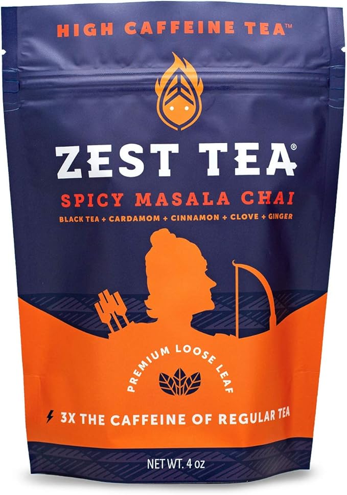 Zest Tea Premium Energy Hot Tea, High Caffeine Blend Natural & Healthy