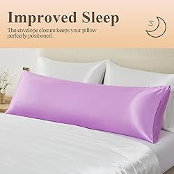 Satin Body Pillow Cover, Lavender Silky Cooling