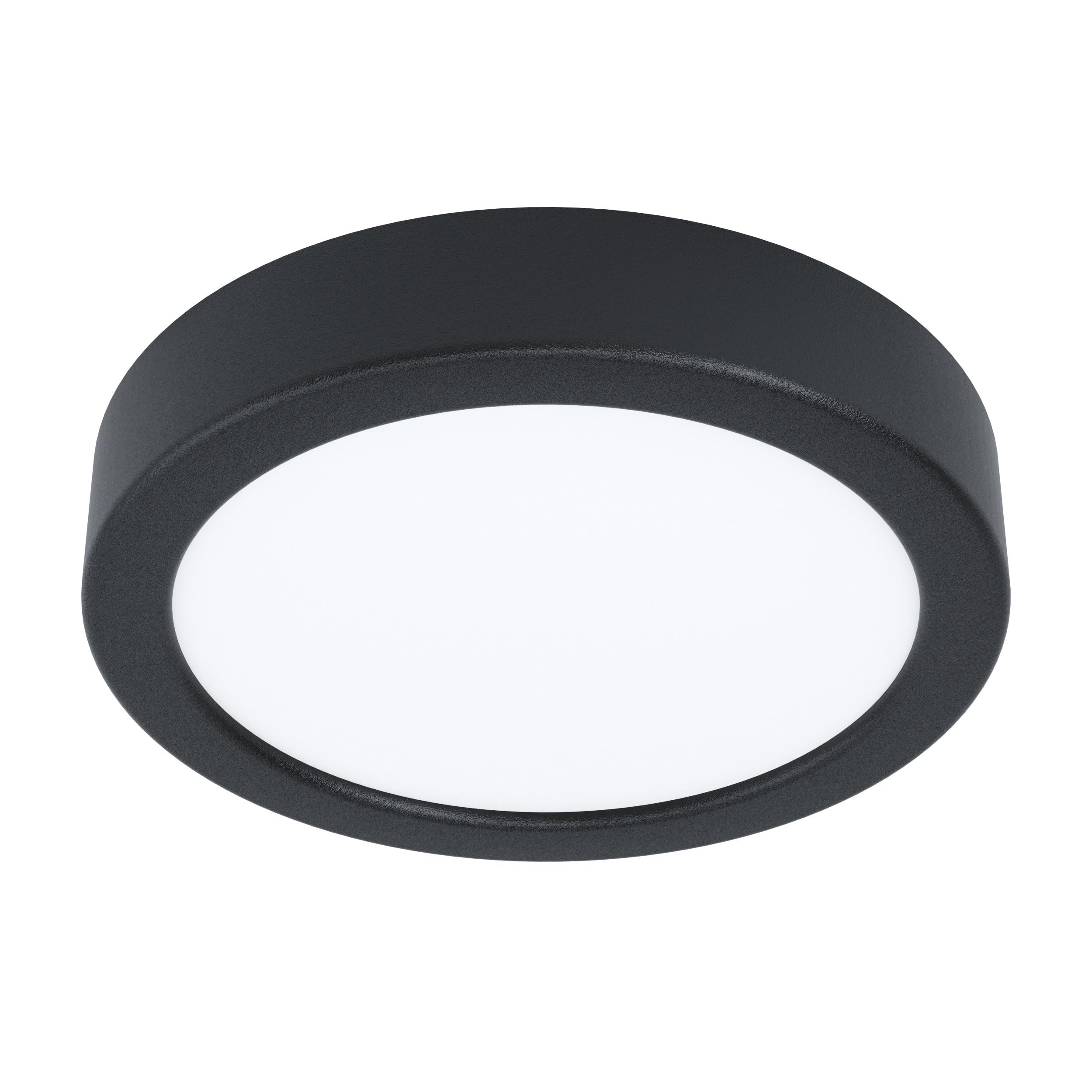 EGLO Fueva 5 LED Ceiling Light, Diameter 16 cm, 1-Bulb Surface-Mounted Light Made of Steel and a Plastic Light Area, Ceiling Light in Black, White, LED Surface Light, Warm White