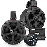 Pyle 6.5'' Water-Resistant Marine Off-Road Speakers - 1200 Watt Amplifier + Wireless BT Audio Controller- Marine, ATV, UTV, 4x4, Jeep, Wired RCA, for Boat Stereo Speaker & Other Watercraft