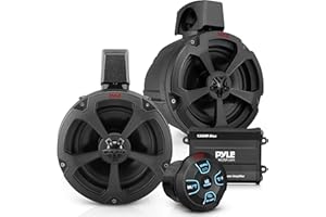 Pyle 6.5'' Water-Resistant Marine Off-Road Speakers - 1200 Watt Amplifier + Wireless BT Audio Controller- Marine, ATV, UTV, 4x4, Jeep, Wired RCA, for Boat Stereo Speaker & Other Watercraft
