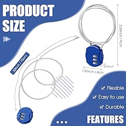 6 Pieces Cable Locks Combination Locks Cable