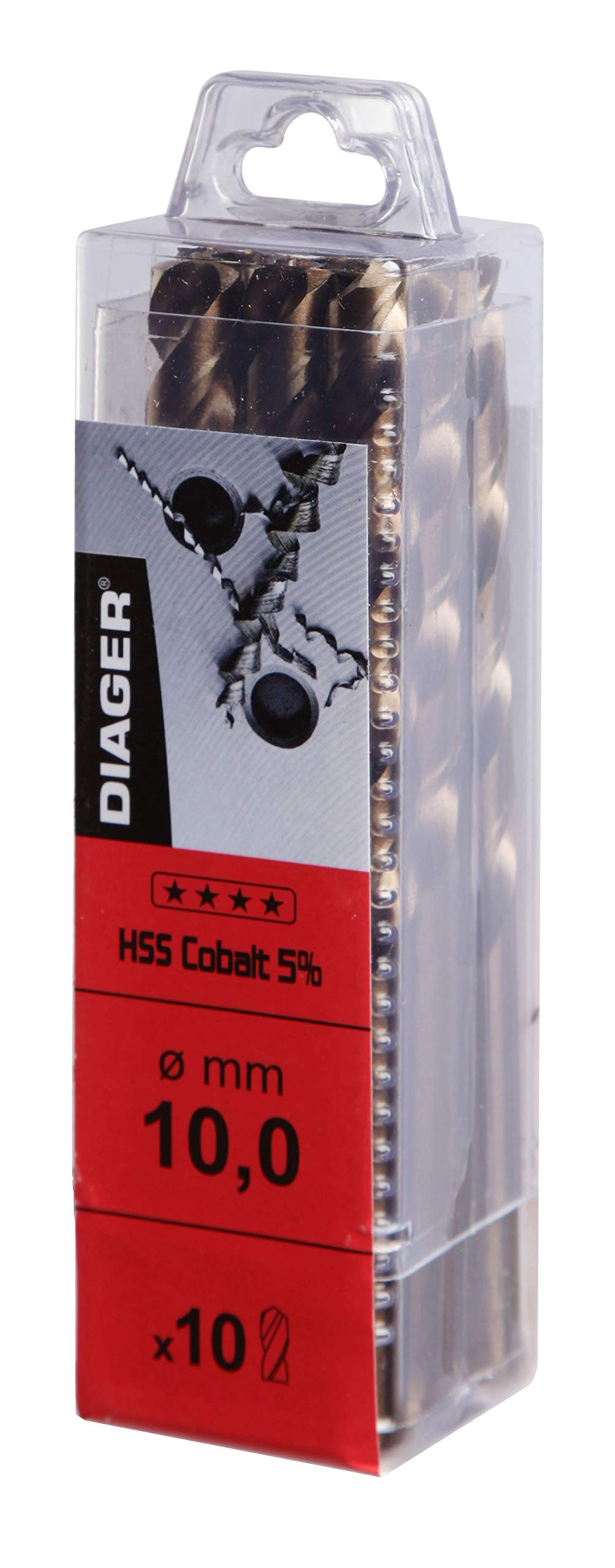 Diager 700d04 – P/4 mm HSS 5% Cobalt Metal Drill Bit 10 UD)