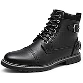 Bruno Marc Men's Motorcycle Boots Oxford Dress Boot