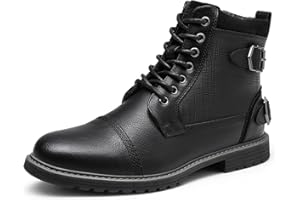 Bruno Marc Men's Motorcycle Boots Oxford Dress Boot
