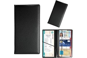 Kewucn Car Registration and Insurance Card Holder, Leather Auto License Document Organizer, Essentials Vehicle Wallet Case fo