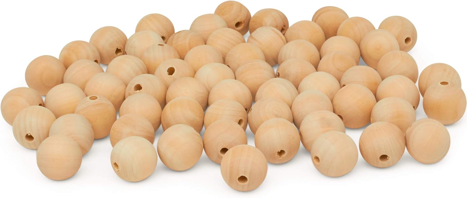 Large Hole Wooden Beads 10 pieces unfinished 1 inch ring bead Beads