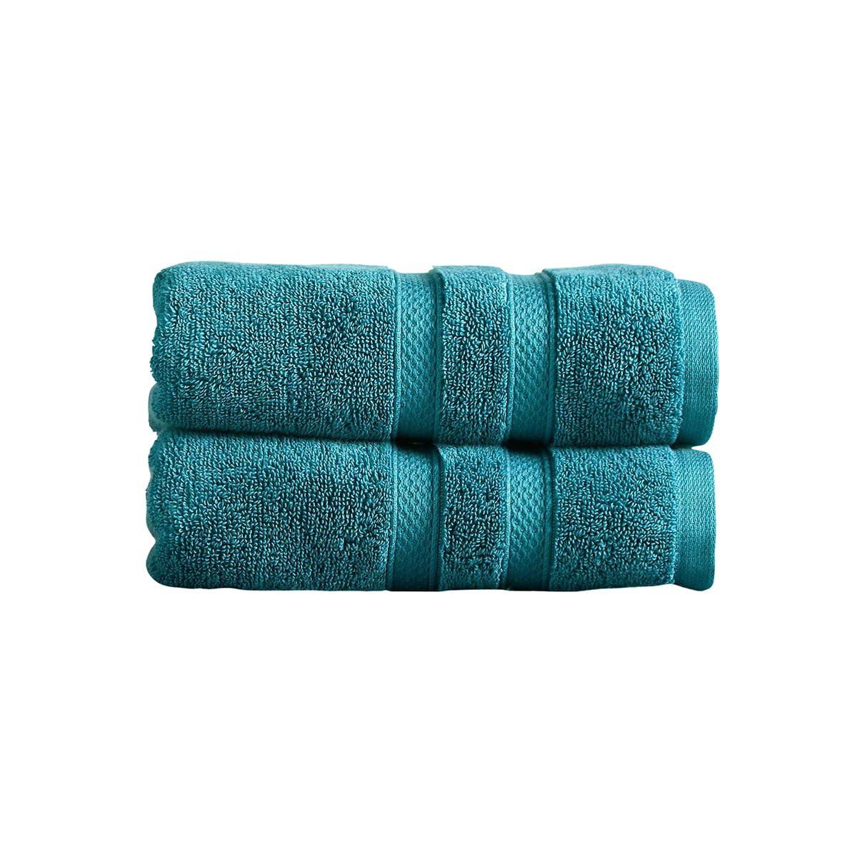 Christy Chroma Hand Towels Set | Set of 2 | Highly Absorbent Heavyweight 675GSM | Bold and Bright | Soft Velvety Smooth Bathroom Shower Towels | 100% Cotton | Vivid Teal Blue-Green