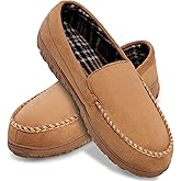 shoeslocker Mens Slippers Microsuede Moccasin Memory Foam House Shoes