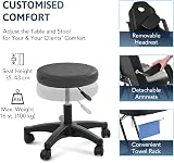 VONLUCE Adjustable Massage Bed 3 Section Steel Frame 330lbs Capacity Black view 4