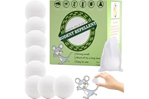 GRITIN Moth Balls Rodent Repellent Mouse Repellent Outdoor Moth Balls for Rodents Outdoor Mice Repellent Moth Balls Peppermint Oil to Repel Mice and Rats, Mouse Repellant Rat Deterrent 8 Packs (White)